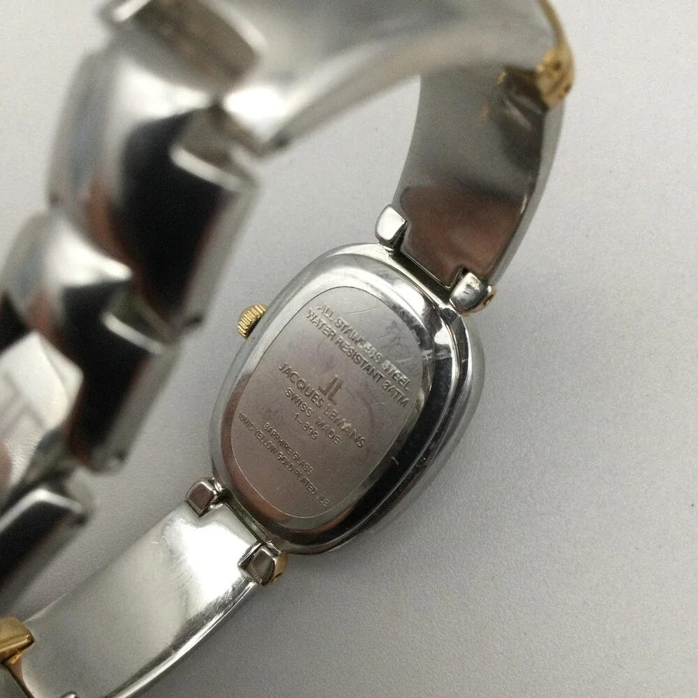 Jacques Lemans Womens Watch 21mm Blue Dial Oval Two Tone 1-899 New Battery 6" - Picture 10 of 13